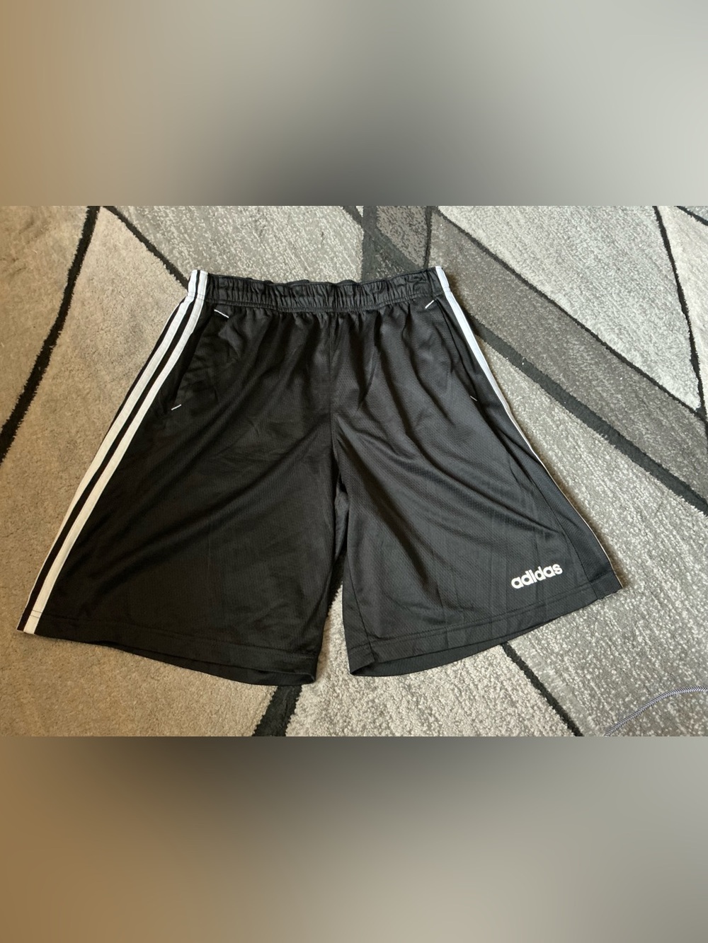 Size Large - Adidas Logo Black Climalite Polyester Shorts